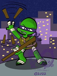 a cartoon image of a teenage mutant ninja turtle